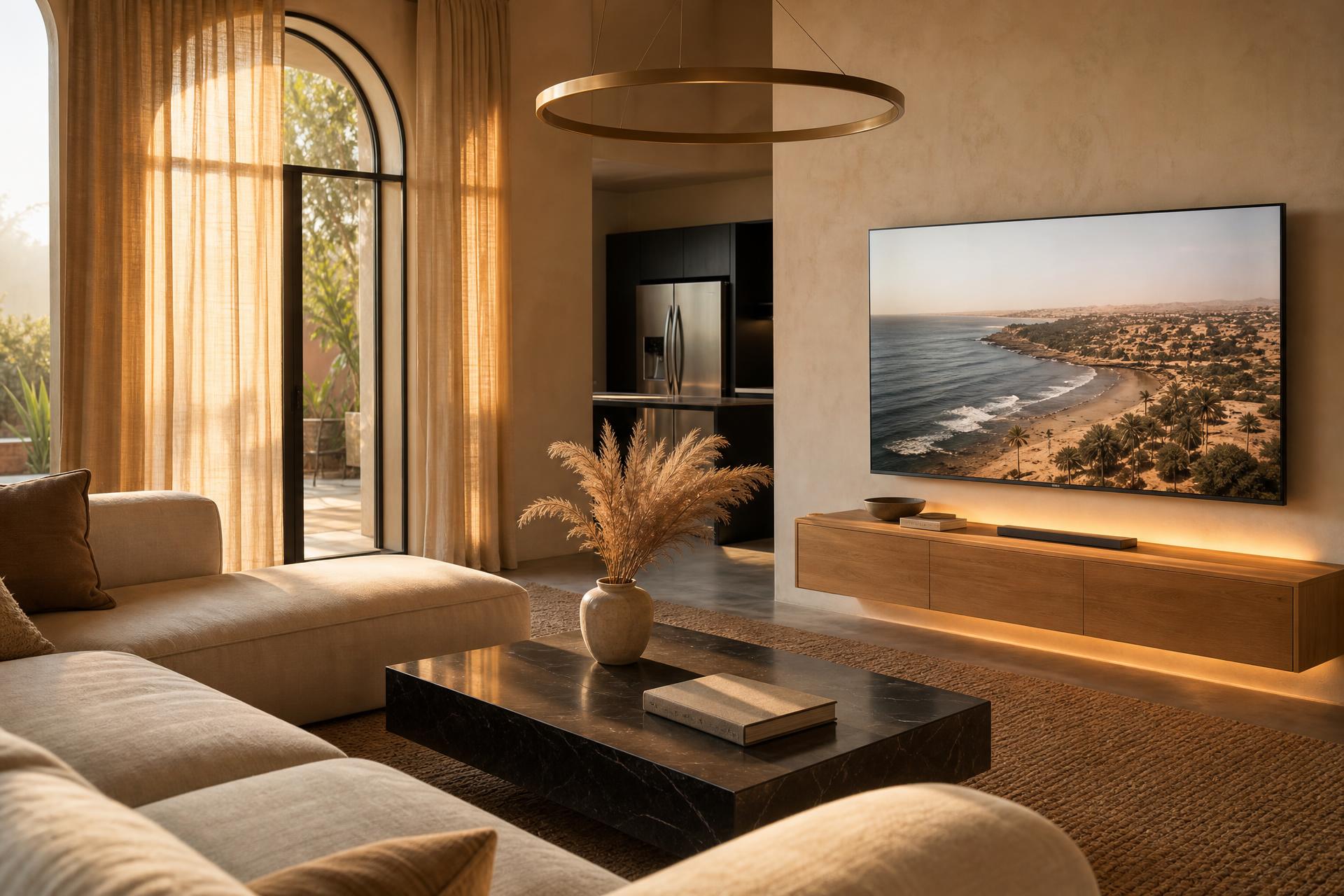 Salon VIKAP CONFORT — téléviseur, mobilier et décoration en scène